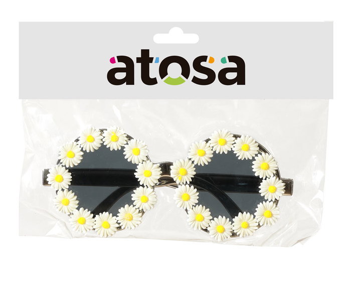 Lunettes de soleil hippie années 60 fleurs