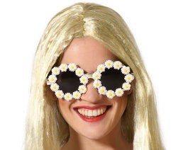 Lunettes de soleil hippie années 60 fleurs