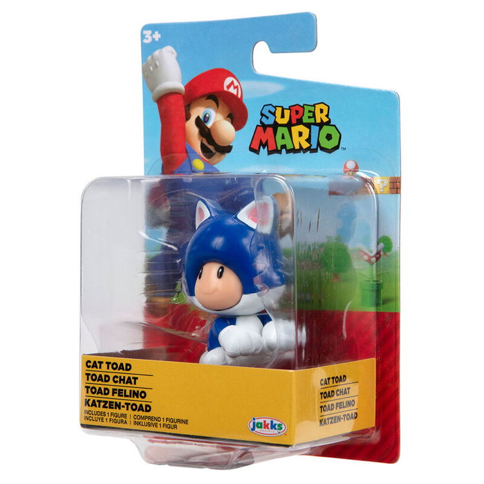 JAKKS PACIFIC Figurine Toad Chat Super Mario - Nintendo - 6,5 cm - 4 Points d'Articulation