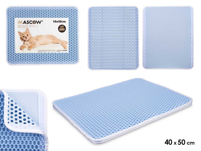 Mascow Felpudo Arenero Double Couche Bleu 40 x 50 cm (Set de 12) Mascow Felpudo Arenero Double Couche Bleu 40 x 50 cm (Set de 12)