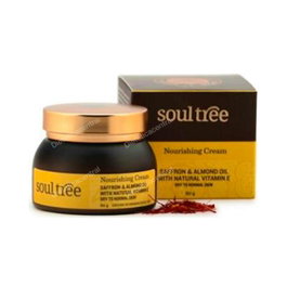 Soultree Crème Faciale Nutritive au Safran 60g - Peaux Normales et Sèches - Anti-oxydante Bio