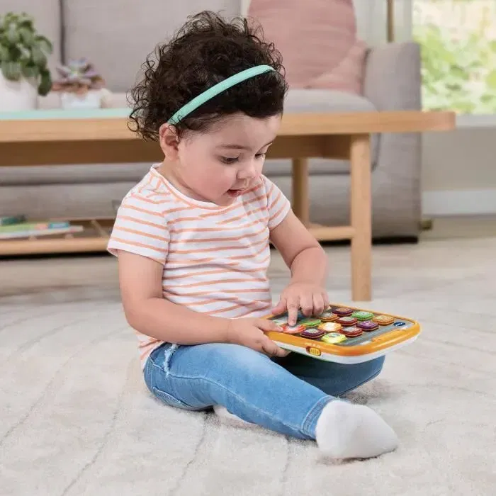 Vtech Baby - Tablet Bilingue Français Anglais pour Bébé 9-36 Mois - 12 Boutons Lumineux - Chansons & Mélodies - avec Piles Incluses