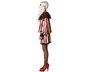 Déguisement Clown Rouge Sinistre pour Femme Adulte, Costume avec T-shirt et Pantalon Rayé pour Halloween ou Fête d'Horreur - Taille XS-S