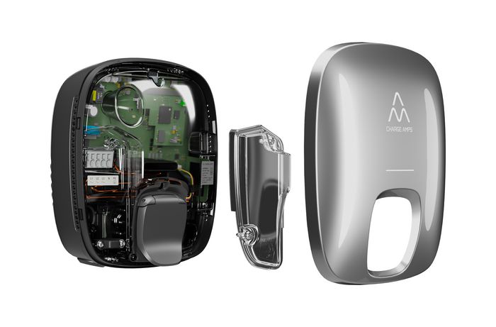 Charge Amps Luna - Borne de recharge murale pour véhicule électrique - 22 kW - Triphasé - 32 A - Avec fonction d'équilibrage de charge et compatibilité énergie solaire