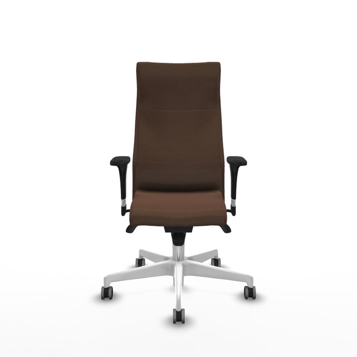 Piqueras Y Crespo Sillón Albacete Marron foncé avec mécanisme Synchro et base blanche Piqueras Y Crespo Sillón Albacete Marron foncé avec mécanisme Synchro et base blanche