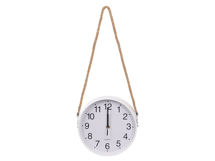 Giftdecor Horloge Murale à Suspendre en Plastique Blanc 25 cm (Set de 12)