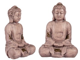 Ibergarden Bouddha Polyrésine Mains Jointes Petit Gris 17x37x26 cm (Set de 2)
