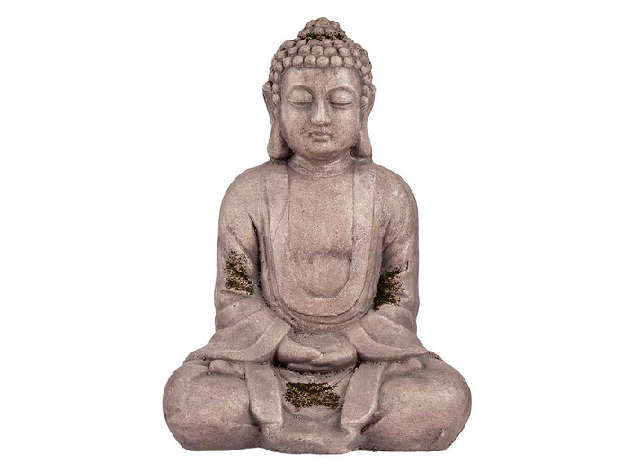 Ibergarden Bouddha Polyrésine Mains Jointes Petit Gris 17x37x26 cm (Set de 2)