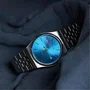 Casio MTP-B145D - Montre homme analogique quartz, cadran bleu foncé, verre minéral, bracelet inox, étanche, affichage date