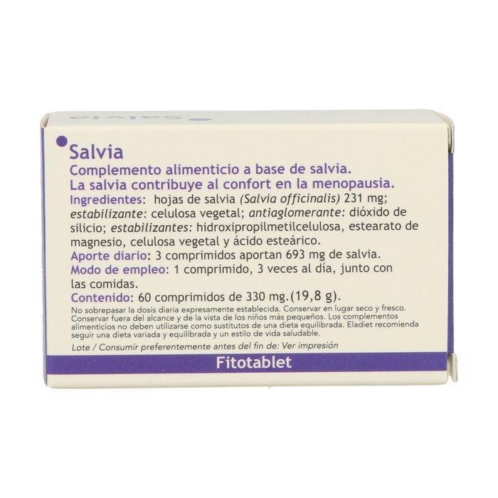 ELADIET Salvia fitotablet 60 comprimés ELADIET Salvia fitotablet 60 comprimés