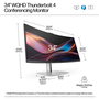 HP Series 7 Pro 734pm - Écran de conférence 34 pouces WQHD avec webcam IA, Thunderbolt 4 et affichage HDR400 IPS Black