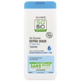 SO´BIO ETIC Gel douche extra doux hydratant à l'aloe vera BIO 650ml