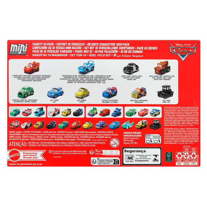 Mattel - Pack de 10 Voitures Miniatures Racers Disney Pixar Cars en Métal - Figurines de Collection ou de Jeu - JBH06 - Âge 3 ans et plus Mattel - Pack de 10 Voitures Miniatures Racers Disney Pixar Cars en Métal - Figurines de Collection ou de Jeu - JBH06 - Âge 3 ans et plus
