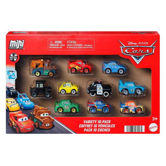 Mattel - Pack de 10 Voitures Miniatures Racers Disney Pixar Cars en Métal - Figurines de Collection ou de Jeu - JBH06 - Âge 3 ans et plus Mattel - Pack de 10 Voitures Miniatures Racers Disney Pixar Cars en Métal - Figurines de Collection ou de Jeu - JBH06 - Âge 3 ans et plus