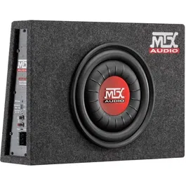MTX RTF10P Caisson de Grave Subwoofer Actif Plat Clos 25 cm 200W RMS 600W Peak, Filtre 80Hz