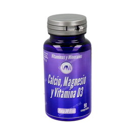 YNSADIET Calcio + Mg + Vit. D3 90 comprimés - Complément alimentaire calcium magnésium vitamine D3