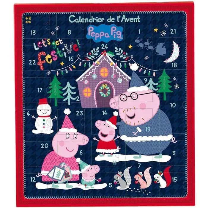 JEMINI - Calendrier de l'Avent Peppa Pig 36 pièces - 36 x 39.5 cm - Inclut peluches, décorations et activités