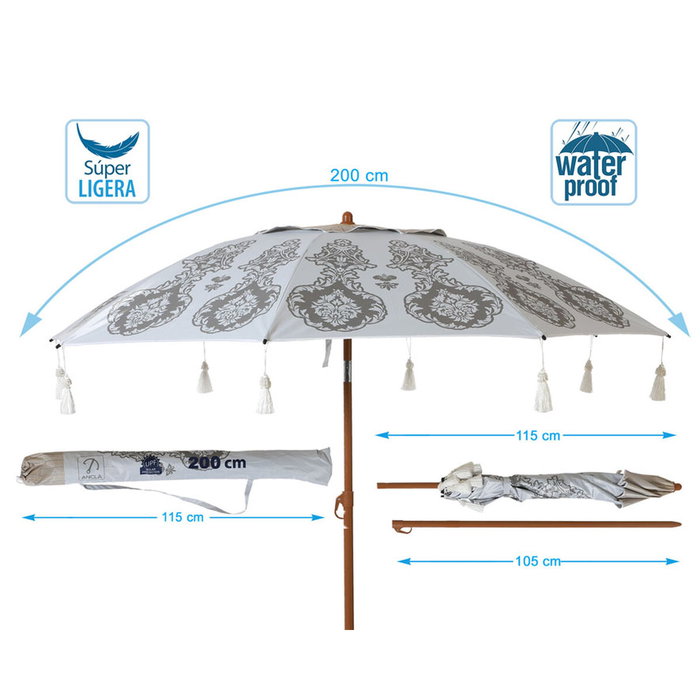 Parasol de plage Ø 200 cm SPF50+ Oriental