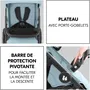 Hauck Poussette compacte Shop N Care Bleu - 4 roues, dossier et repose-pieds réglables, pare-soleil UPF 50+, panier XL 3 kg, pliage d'une main