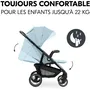 Hauck Poussette compacte Shop N Care Bleu - 4 roues, dossier et repose-pieds réglables, pare-soleil UPF 50+, panier XL 3 kg, pliage d'une main