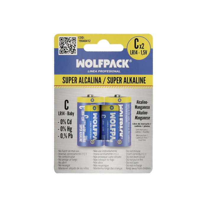 Wolfpack LINEA PROFESIONAL Piles Alcalines C - LR14 (Blister de 2 pièces) Wolfpack LINEA PROFESIONAL Piles Alcalines C - LR14 (Blister de 2 pièces)
