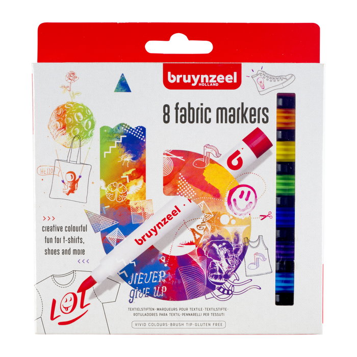 Bruynzeel Set de 8 marqueurs pour tissu Bruynzeel Set de 8 marqueurs pour tissu