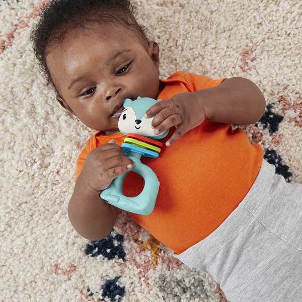Fisher-Price - Sonajeros y mordedores animales - Série d'anneaux de dentition et hochets pour bébé, modèles assortis