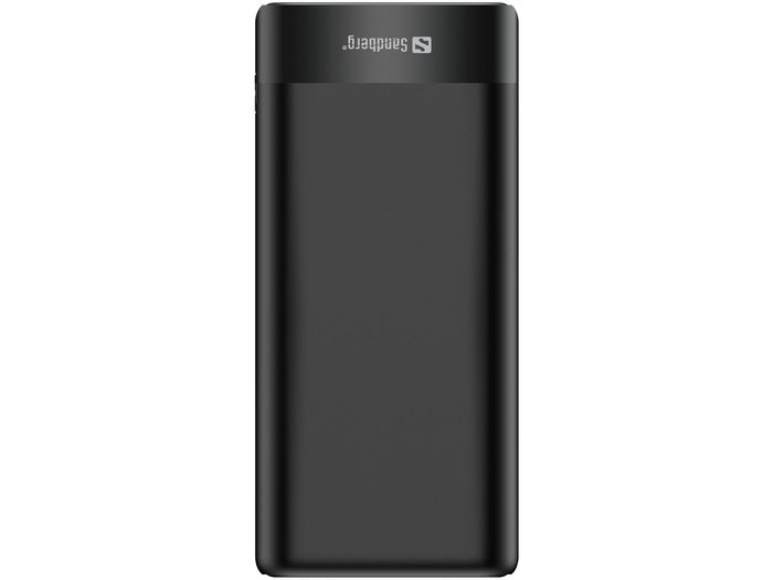 Sandberg Powerbank 20000 mAh, PD 65W et QC 3.0, Batterie externe portable pour ordinateurs et téléphones