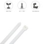 WOLFPACK LINEA PROFESIONAL Colliers de serrage en nylon 4,5 x 200 mm, Blanc / Naturel (Lot de 100)