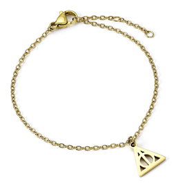 THE CARAT SHOP Bracelet Reliques de la Mort Harry Potter en acier inoxidable, réglable 16-18 cm, idéal cadeau