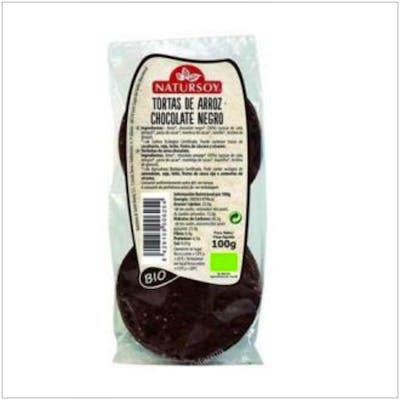 Natursoy Galettes de riz au chocolat noir 100g, biologiques Natursoy Galettes de riz au chocolat noir 100g, biologiques