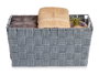 KIPIT Cesta en tissu conique rectangulaire grise avec poignées