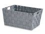 KIPIT Cesta en tissu conique rectangulaire grise avec poignées