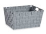 KIPIT Cesta en tissu conique rectangulaire grise avec poignées