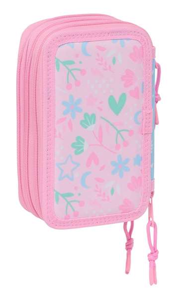 Safta Plumier triple 37 pièces avec motif 'Smile' Blackfit8, dimensions 12.5x19.5x5.5 cm, pour enfants à partir de 3 ans