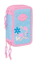 Safta Plumier triple 37 pièces avec motif 'Smile' Blackfit8, dimensions 12.5x19.5x5.5 cm, pour enfants à partir de 3 ans