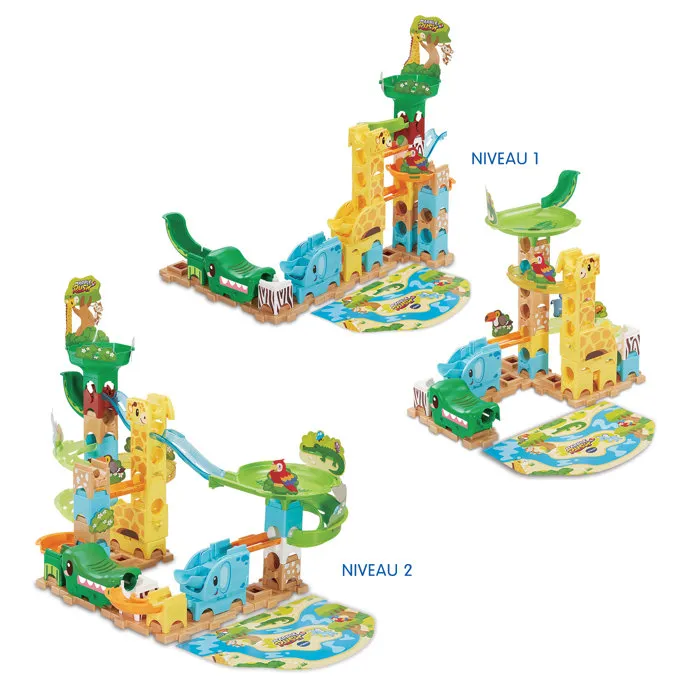 VTech Marble Rush Junior Animal Set J100 - Circuit de billes avec 3 animaux à construire - Multicolore - Pour enfants 3 ans et plus - Version française