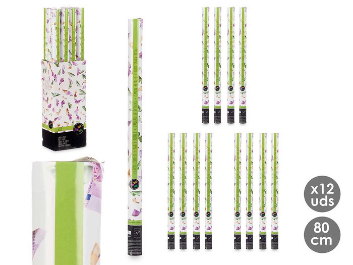 Arte Regal Canon à Confetti Euros 80 cm Multicolore Papier Métal (Set de 24) Arte Regal Canon à Confetti Euros 80 cm Multicolore Papier Métal (Set de 24)