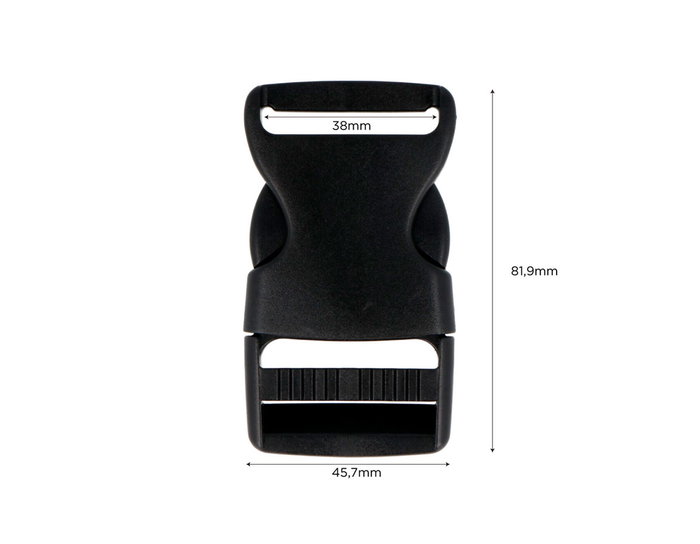 Innspiro Lot de 2 fermoirs doubles en plastique noir 38 mm Innspiro Lot de 2 fermoirs doubles en plastique noir 38 mm