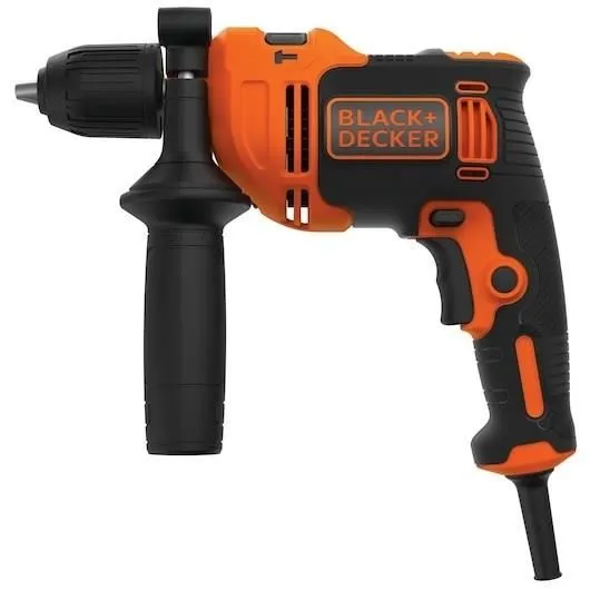 Black+Decker Perceuse à percussion filaire 710W BEH710-QS, avec 4 forets, perçage bois 20mm, métal 13mm, béton 13mm, 2800 trs/min Black+Decker Perceuse à percussion filaire 710W BEH710-QS, avec 4 forets, perçage bois 20mm, métal 13mm, béton 13mm, 2800 trs/min