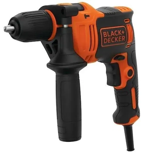 Black+Decker Perceuse à percussion filaire 710W BEH710-QS, avec 4 forets, perçage bois 20mm, métal 13mm, béton 13mm, 2800 trs/min Black+Decker Perceuse à percussion filaire 710W BEH710-QS, avec 4 forets, perçage bois 20mm, métal 13mm, béton 13mm, 2800 trs/min