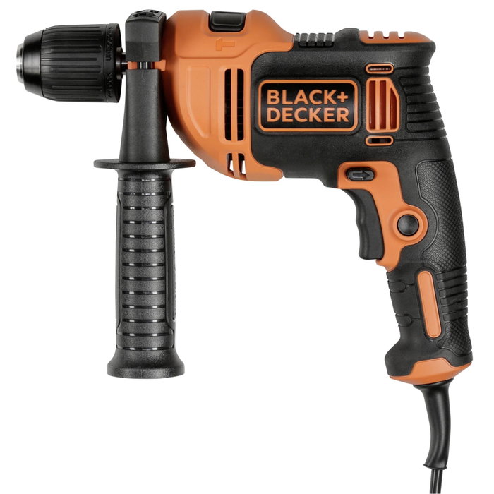 Black + Decker BEH710-QS Perceuse à percussion filaire 710W avec 4 forets