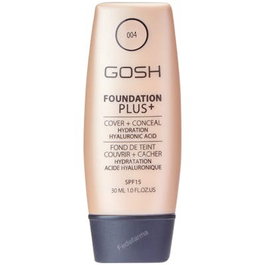 Gosh Foundation Plus+ Fond de teint liquide & correcteur 2-en-1 004 Naturel SPF 15, 30 ml
