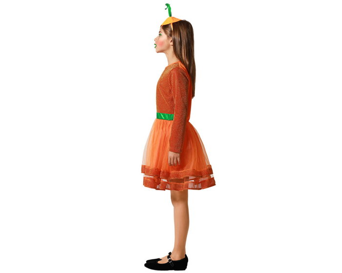 atosa Déguisement de citrouille pour enfant avec robe orange et couvre-chef vert atosa Déguisement de citrouille pour enfant avec robe orange et couvre-chef vert