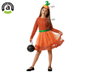 atosa Déguisement de citrouille pour enfant avec robe orange et couvre-chef vert