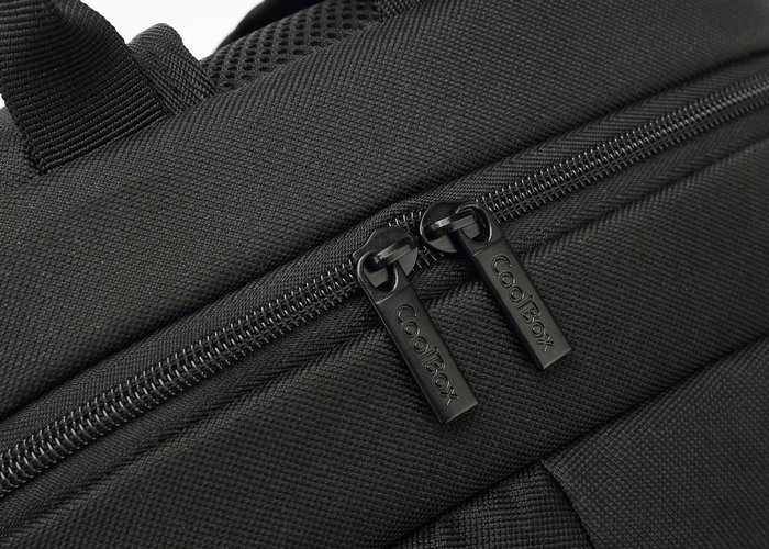 Coolbox Mochila pour ordinateur portable 15.6 pouces imperméable avec compartiment rembourré, poche pour tablette et smartphone, noire