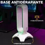 The G-Lab K-STAND RADO - Support pour casque gaming avec rétroéclairage RGB USB 7 couleurs - Blanc