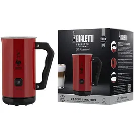 Bialetti Mousseur à lait électrique 300 ml Rouge Modèle MKF02 pour mousse généreuse et veloutée
