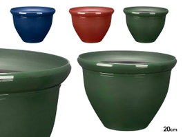 IBERGARDEN Lot de 24 maceteros ronds en plastique - Bleu, Rouge, Vert