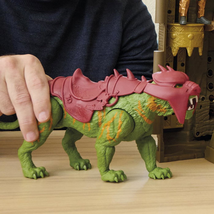 Mattel - Masters of the Universe - Figurine Battle Cat (MOTU) - Tigre mécanique avec sons et action de morsure - Inspirée du film - Figurine d'action pour enfants à partir de 4 ans